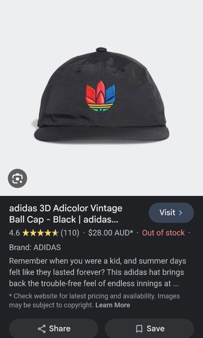 casquette 3d adicolor vintage ball