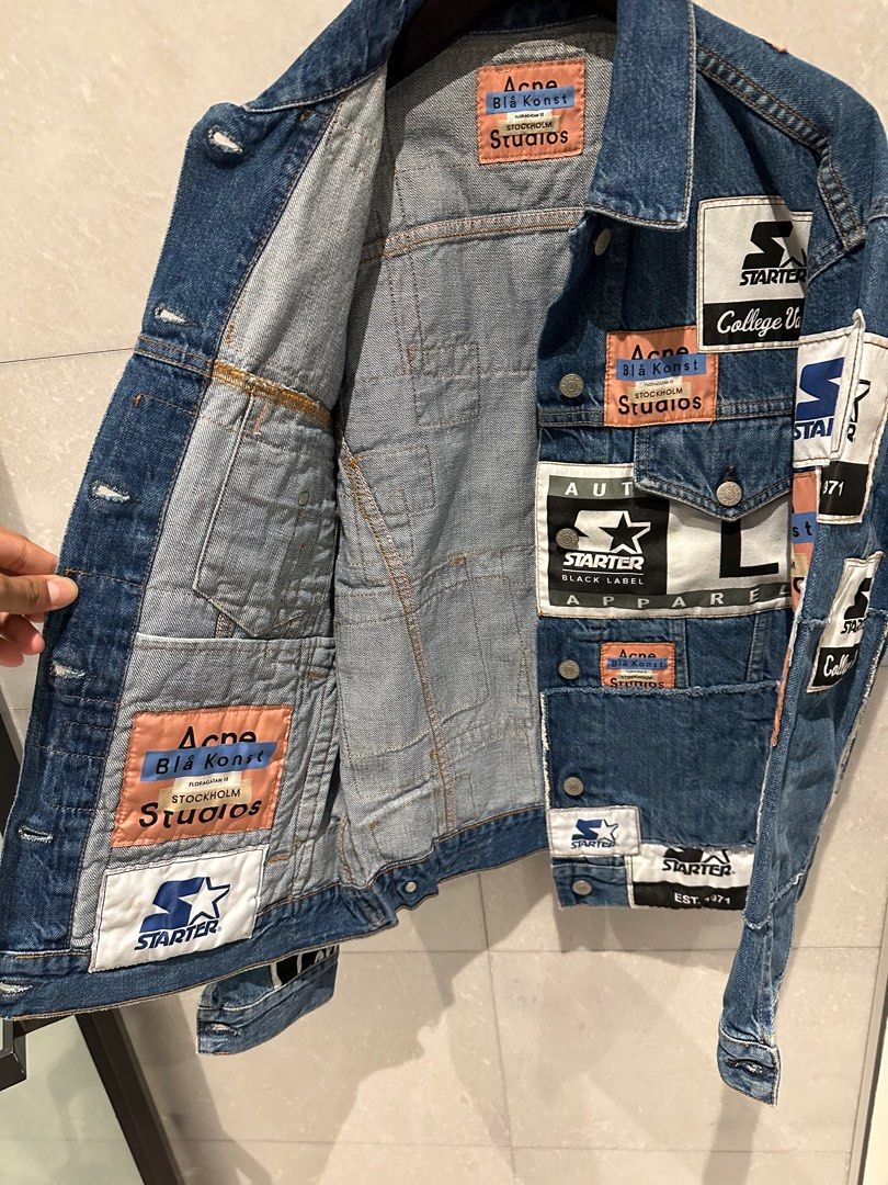Blå Konst Acne Studios Black Denim Jacket Denim Jacket Blue