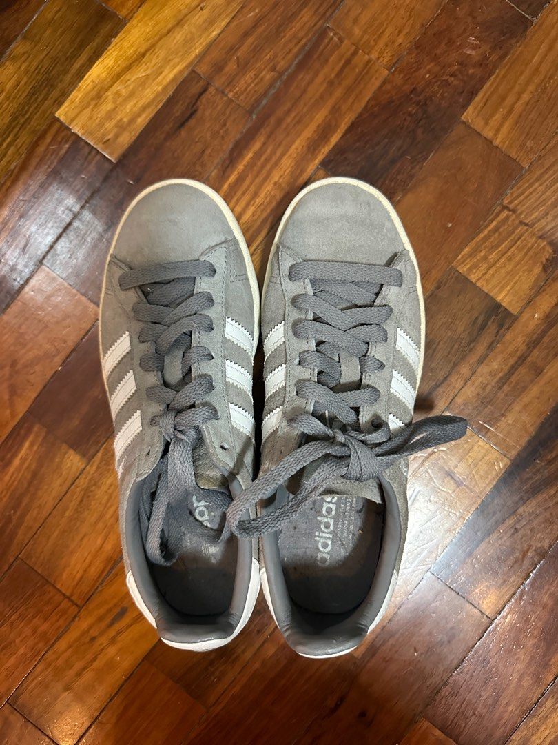 Adidas Campus Shoes 80s in Gray (Category: Sneakers) located in Cebu City. Submitted by emmaandelainee (Listing ID 1284914779, Image 2). Description: Adidas Campus 80s in Gray - 4,800 original price in the market - in good condition - has a suede-like texture - unisex shoe (size 5 mens but fits size 7 women) .