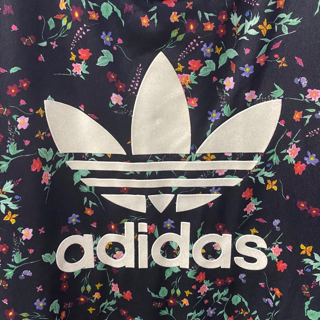 Adidas Originals Black Floral T Shirt Dress DH4271 Womens P20 L32 Inches