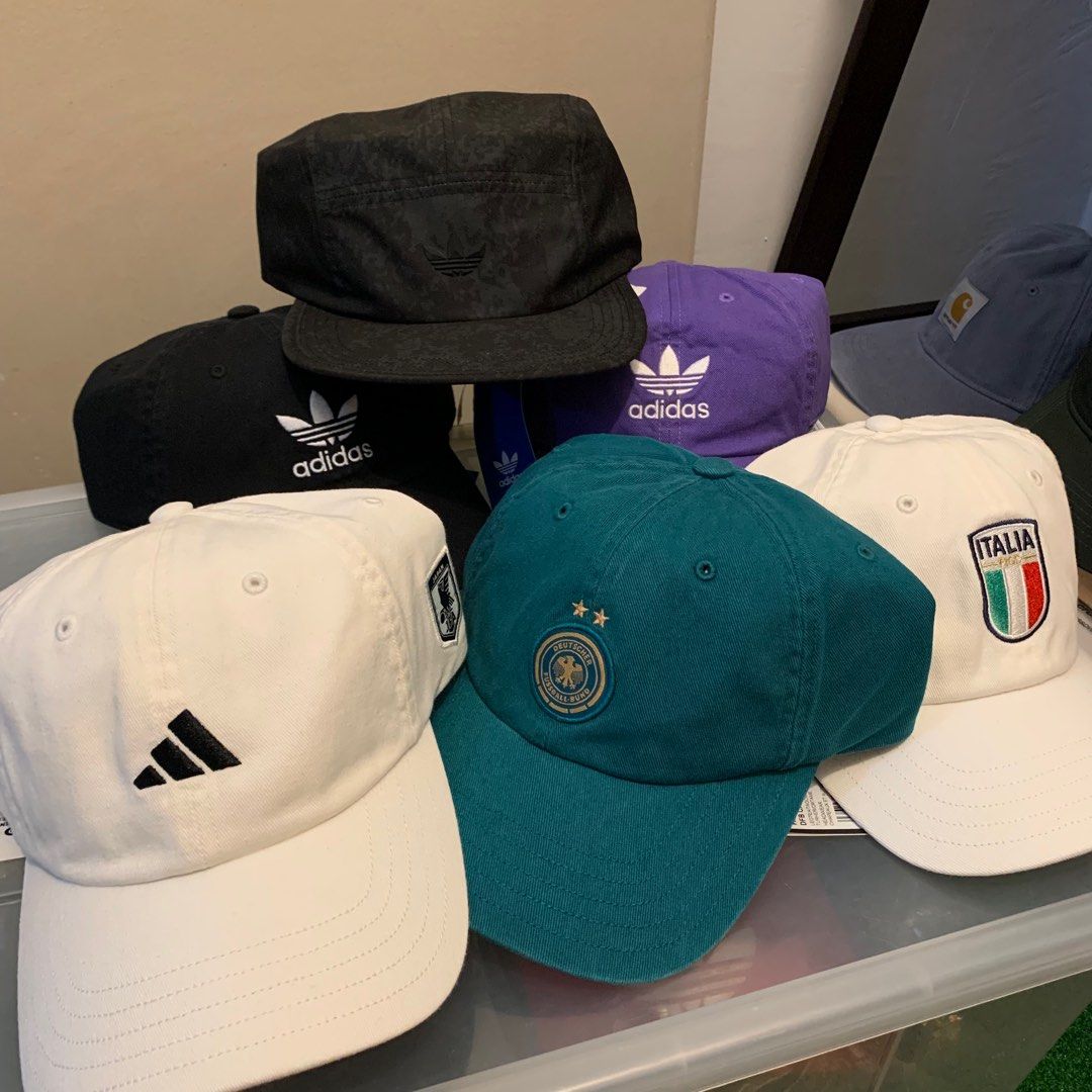 ADIDAS ORIGINALS STONEWASHED BLACK WHITE PURPLE ITALY GERMANY JAPAN 6 PANEL CAP HAT