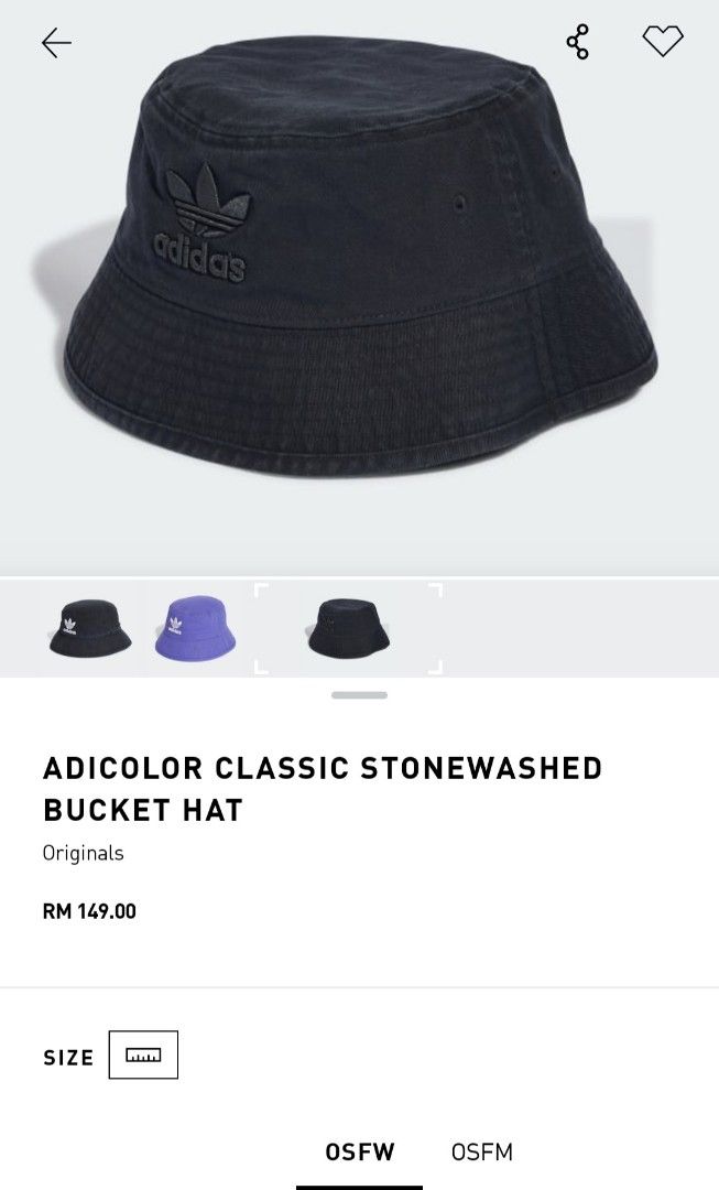 Adidas Unisex Headwear Adicolor Classic Stonewashed Bucket Hat