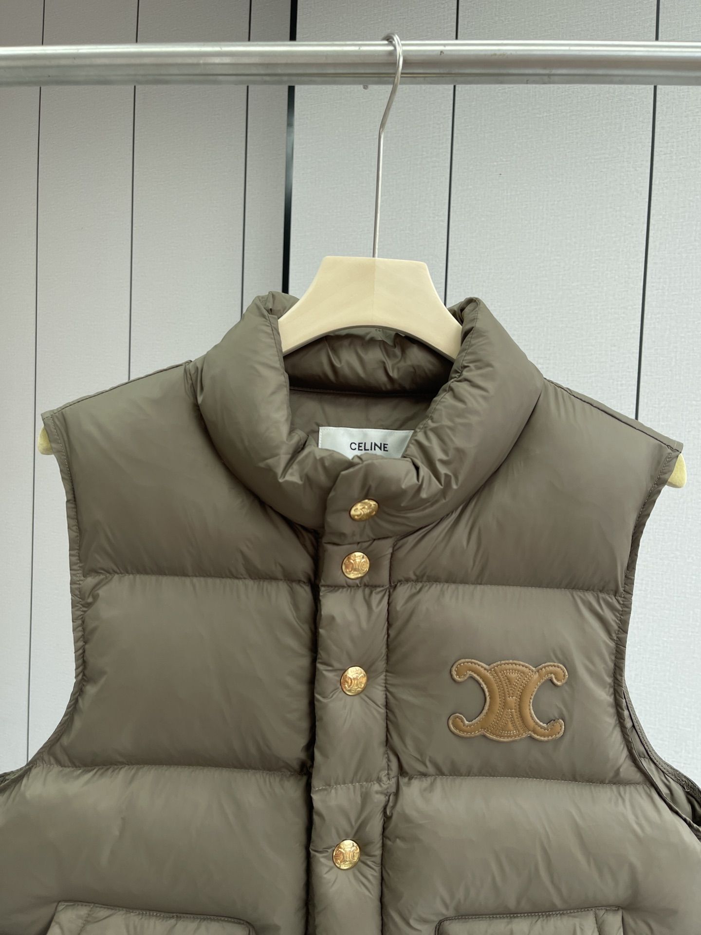 【90s】CELINE Brown Herringbone Down Vest 90S Celine Brown Herringbone Down Vest | eBay