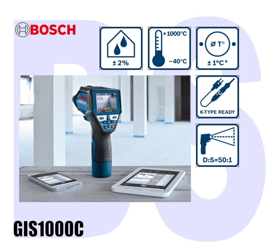 BANSOON BOSCH GIS 1000C Professional Thermo Detector. -40 °C … +1000 °C.  Bluetooth., Furniture & Home Living, Home Improvement & Organisation, Home  Improvement Tools & Accessories on Carousell