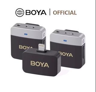 BOYA BY-M1V Wireless Lavalier Microphone for Content Creators Vlog Live Noise Cancellation Dual-Channel Lapel Phone Mic for Smartphones Action Cameras Laptops PC Content Creator