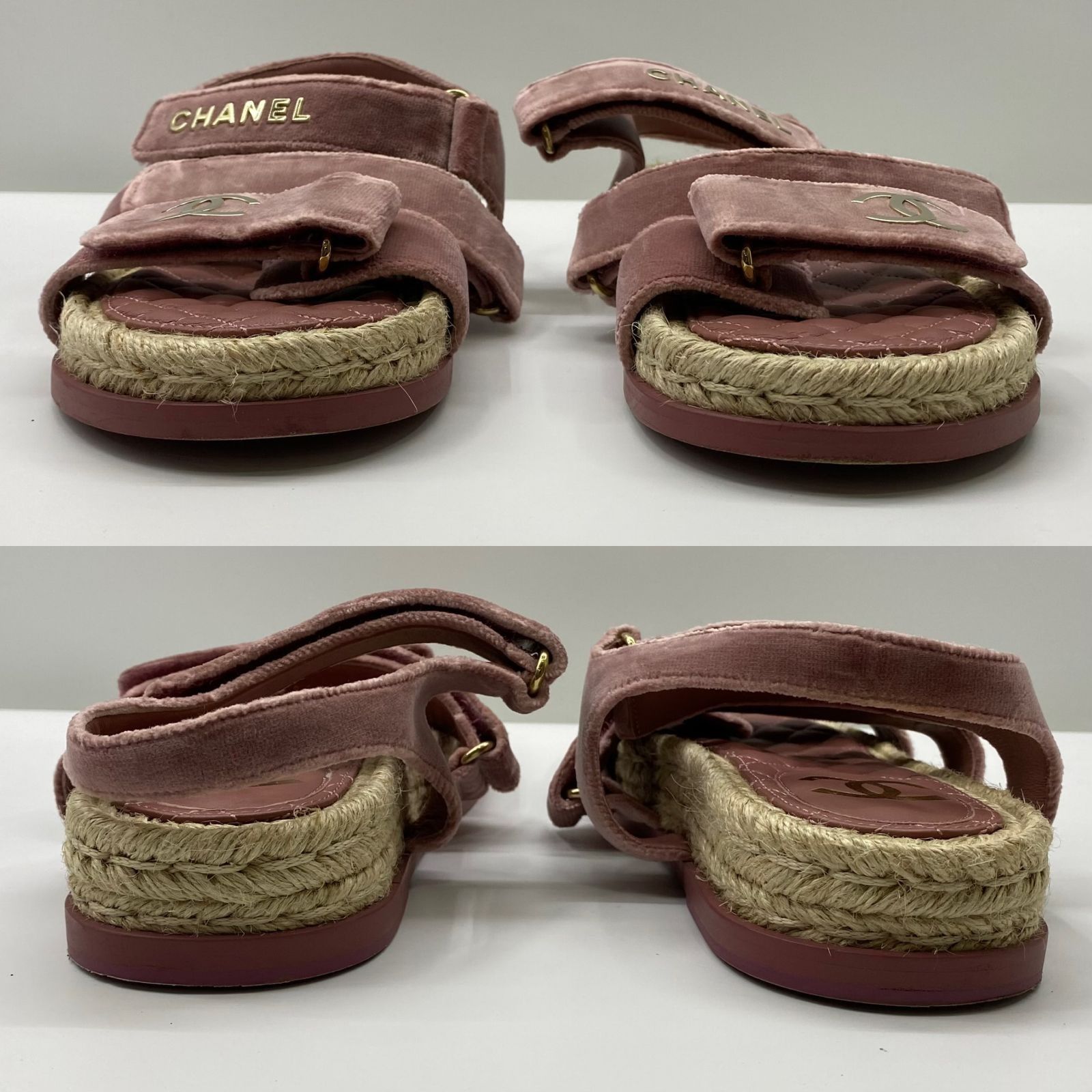 Pink fur chanel slides clearance