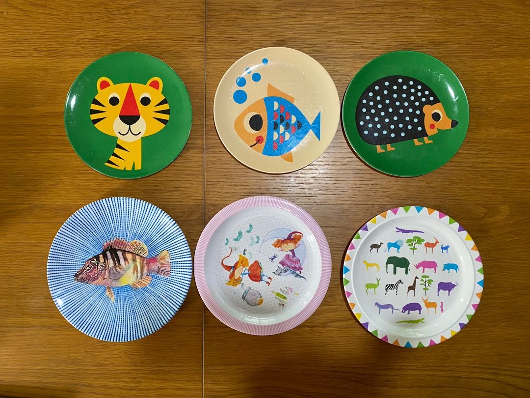Cute designs kids melamine plates bowls