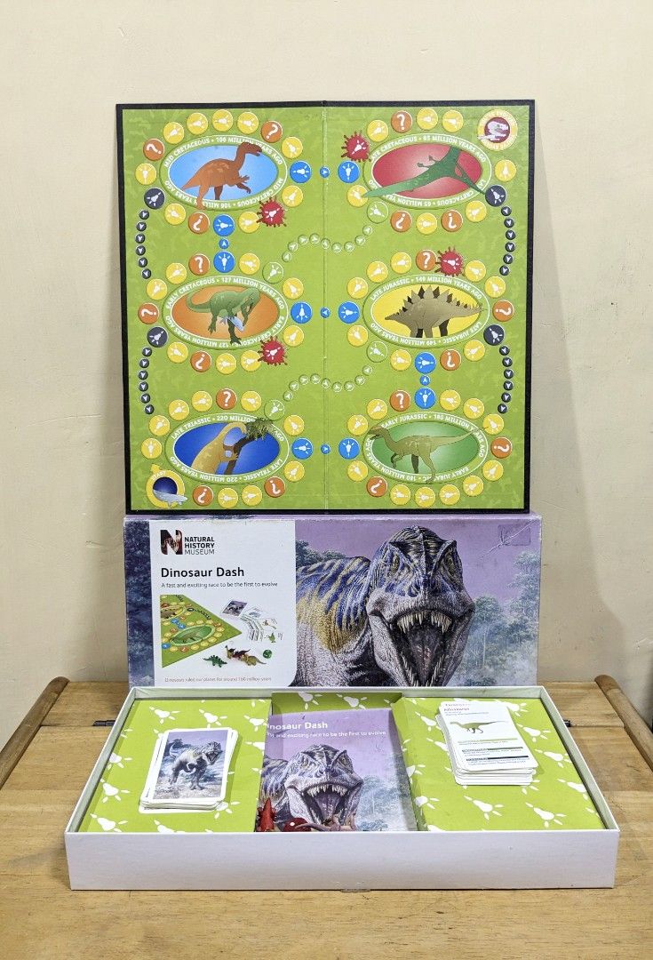 Dinosaur Dash (Category: In-Game Products) located in Manila. Submitted by little_ek_house (Listing ID 1284903716, Image 2). Description: Dinosaur Dash UK Imported Complete 💰Price: 700pesos 💰 Using images from the Natural History Museum, Dinosaur Dash is a game where players evolve their dinosaur playing pieces. Your dinosaurs start in the Triassic Period and ultimately can reach the end in the Cretaceous Period while continually evolving. The 