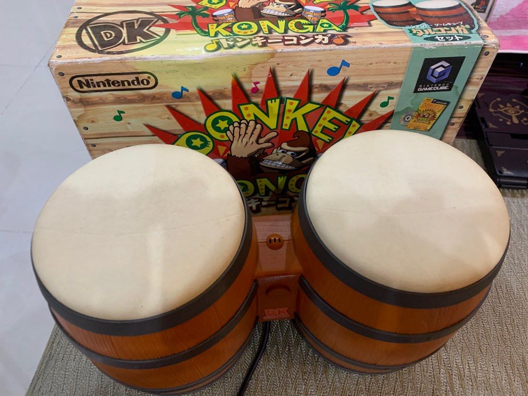 Donkey Kong DK Bongos Drum Konga Controller Nintendo Gamecube Drums
