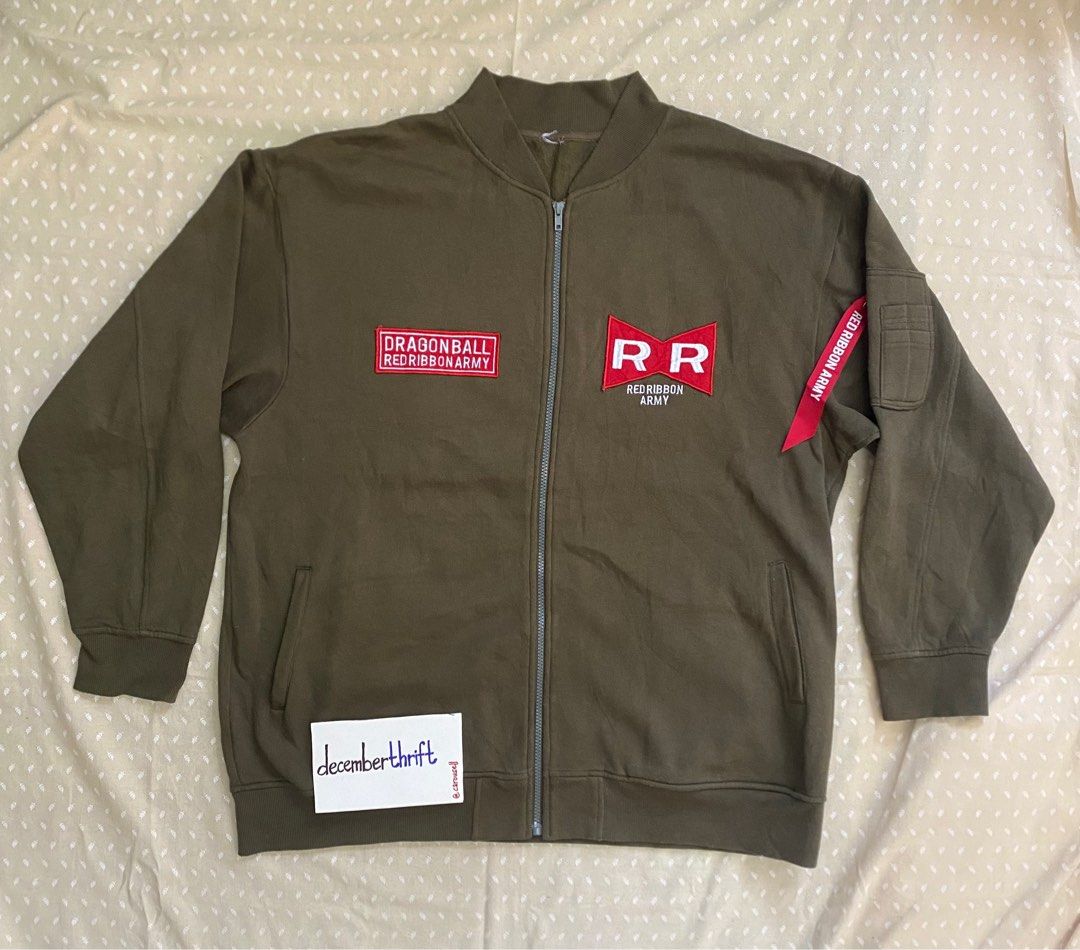 Bomber jacket with red ribbon clearance