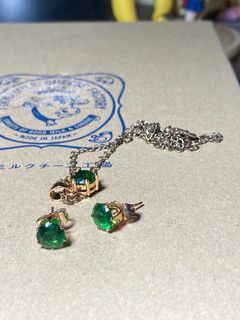 Emerald Earrings and Necklace