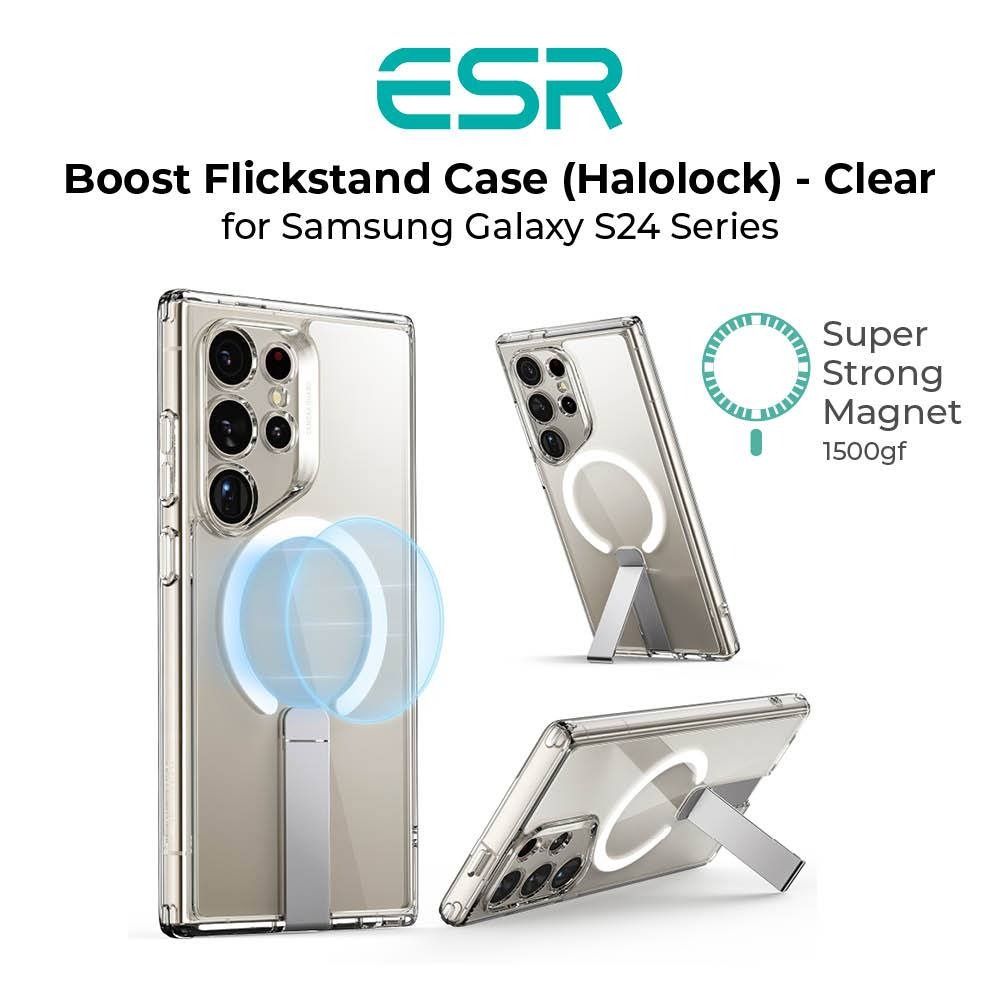 Etui ESR FlickStand Boost HaloLock MagSafe do Galaxy S24 Ultra,  przezroczyste  4894240189887