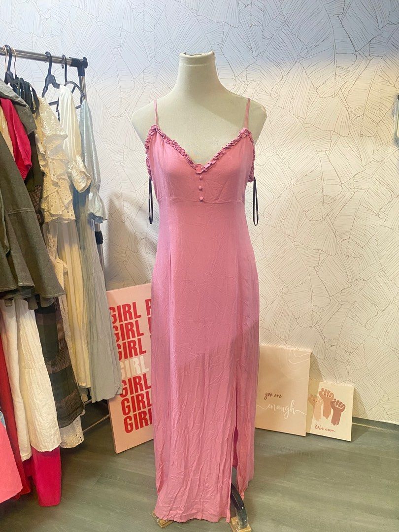 strapless open back dress Vintage pink rose dress – The Wild Rose Vintage