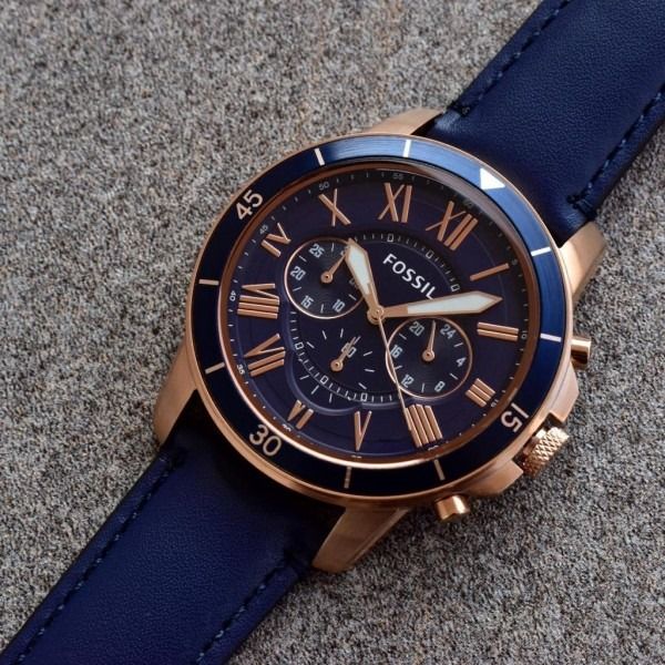 Fossil Men s Grant Sport Stainless Steel and Leather Chronograph Quartz Watch Many Colours