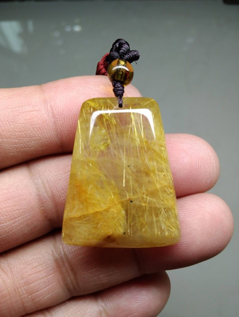 Golden rutilated quartz pendant cheap