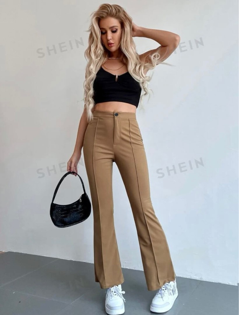 SHEIN Split Hem Flare Pants (plussize), Women's Fashion, Bottoms, Other  Bottoms on Carousell