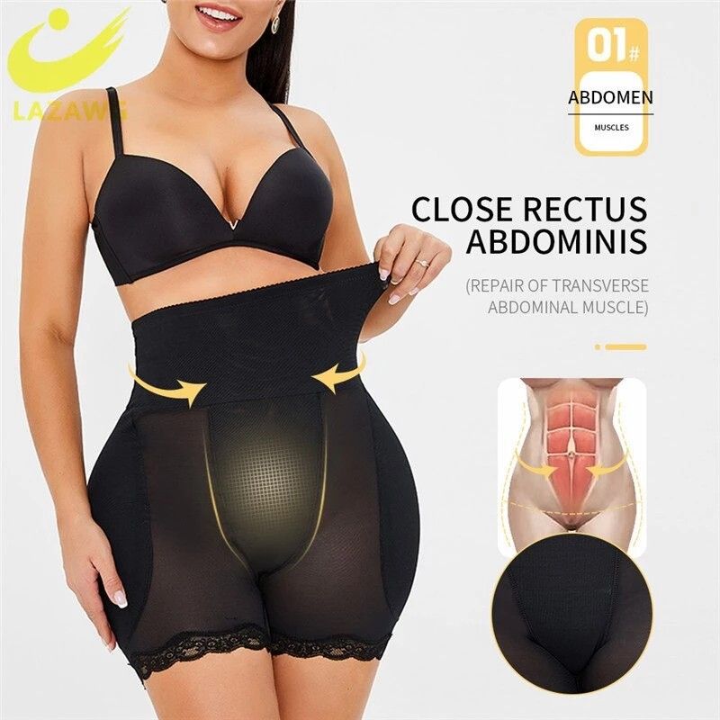 Womens Tummy Tucker Shorts With Fake Ass, Hip Pads, Thigh Trimmer