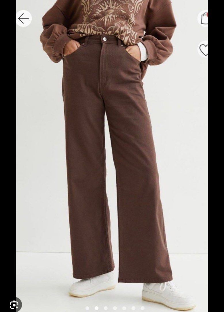 Wide twill trousers