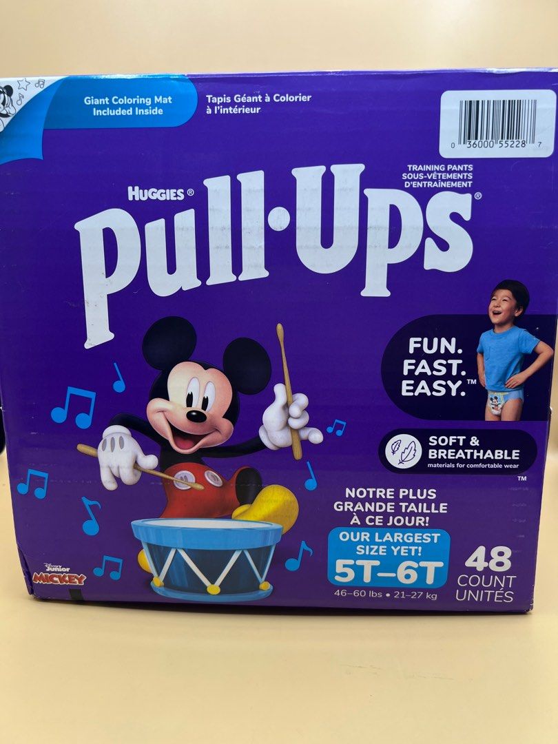HUGGIES PULL UPS DIAPER 48 Pcs SIZE 5T 6T DIAPERS Babies Kids huggies-pull-ups-diaper-48-pcs-size-5t-6t-diapers-babies-kids