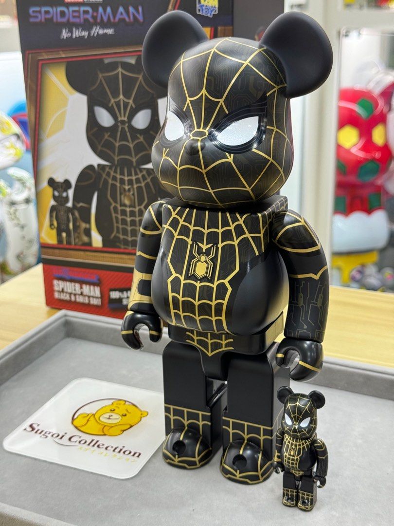 キャラクター BE@RBRICK SPIDER-MAN BLACK & GOLD SUIT Bearbrick Store | 🎈 Spider-Man black & gold suit 1000