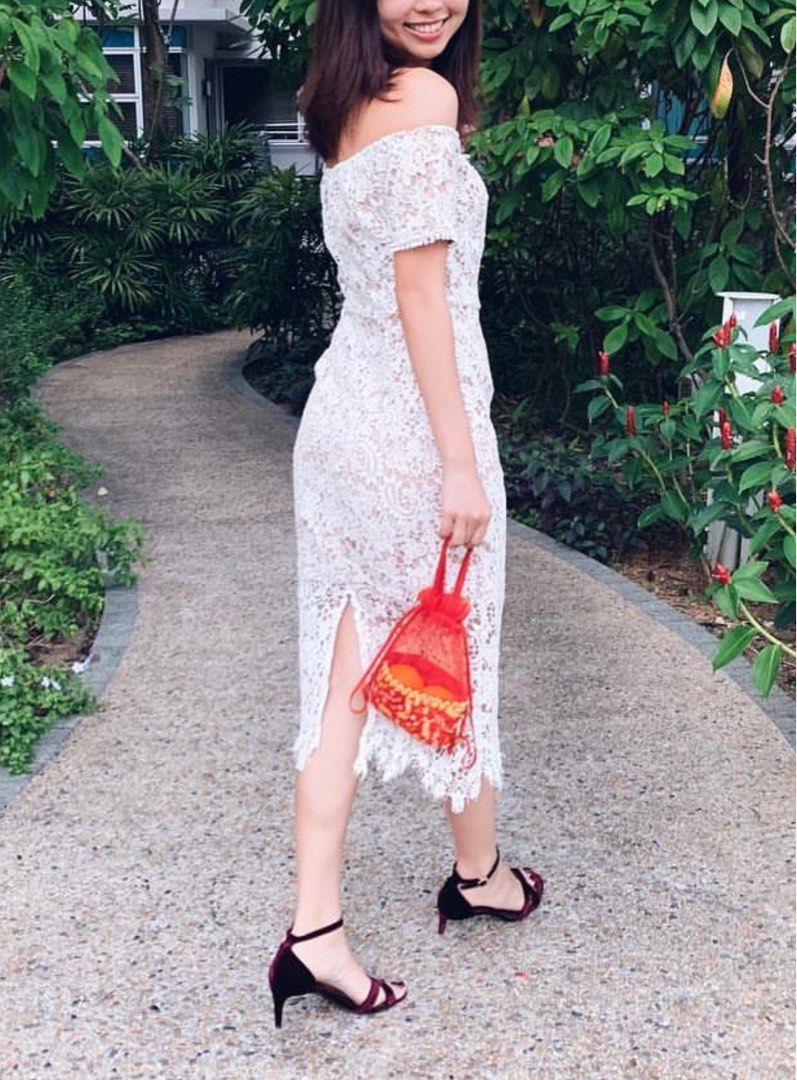 off shoulder dress singapore Chaerin Off Shoulder Mini Dress in Ivory