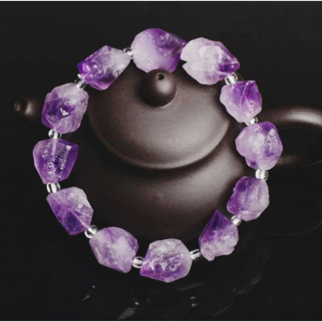 Raw amethyst bracelet hotsell