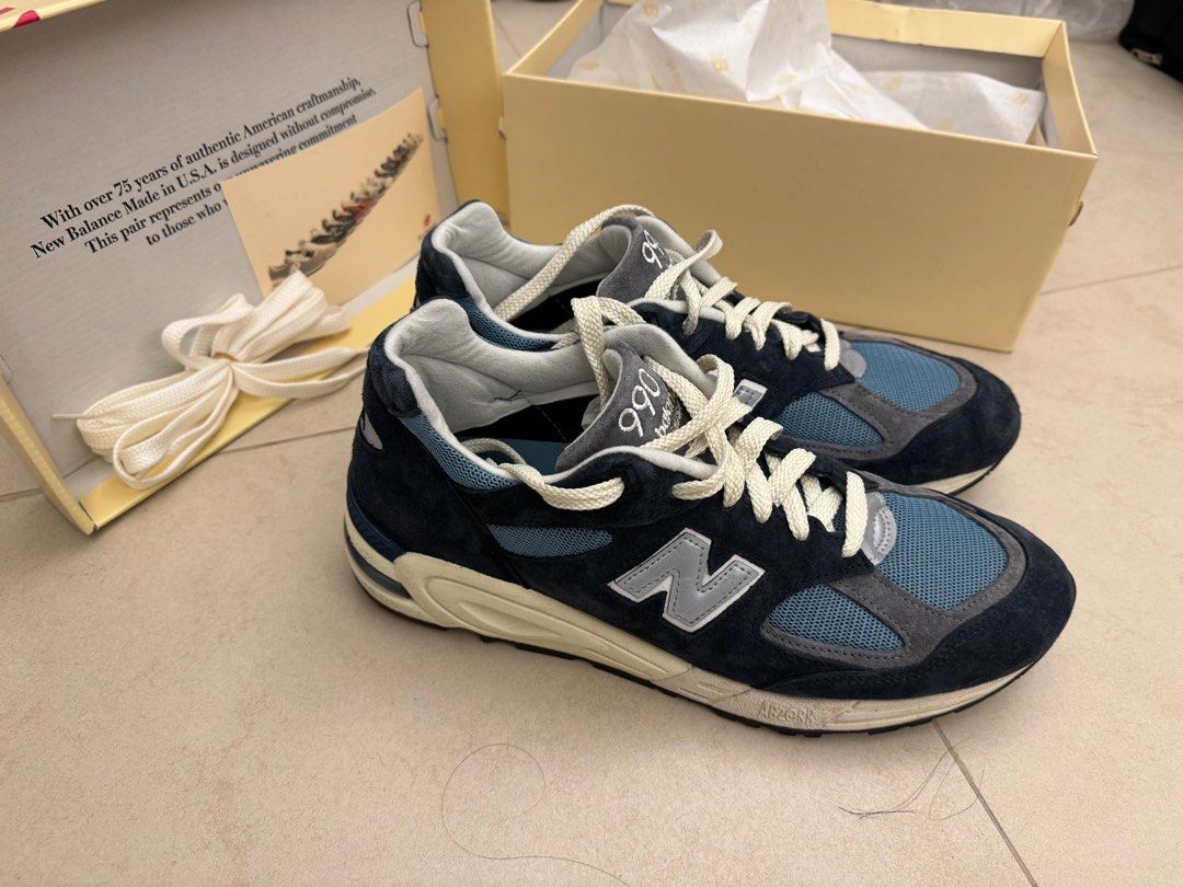 New balance 990v2 teddy santis Navy Castlerock, 男裝, 鞋, 波鞋 