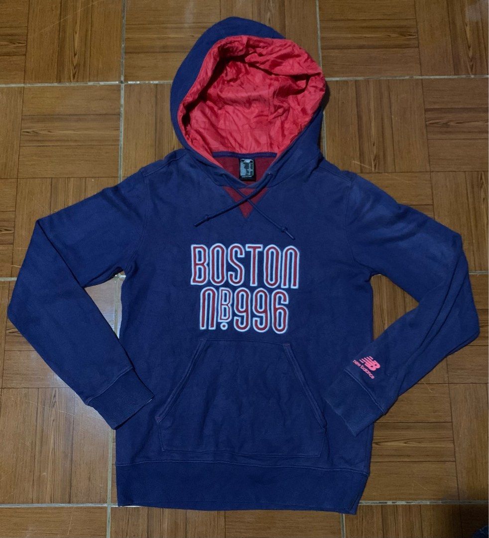 Distressed New Balance Men s Boston 996 Embroidered Hoodie Red Sox Colorway Men s Fashion Coats Jackets and Outerwear on Carousell