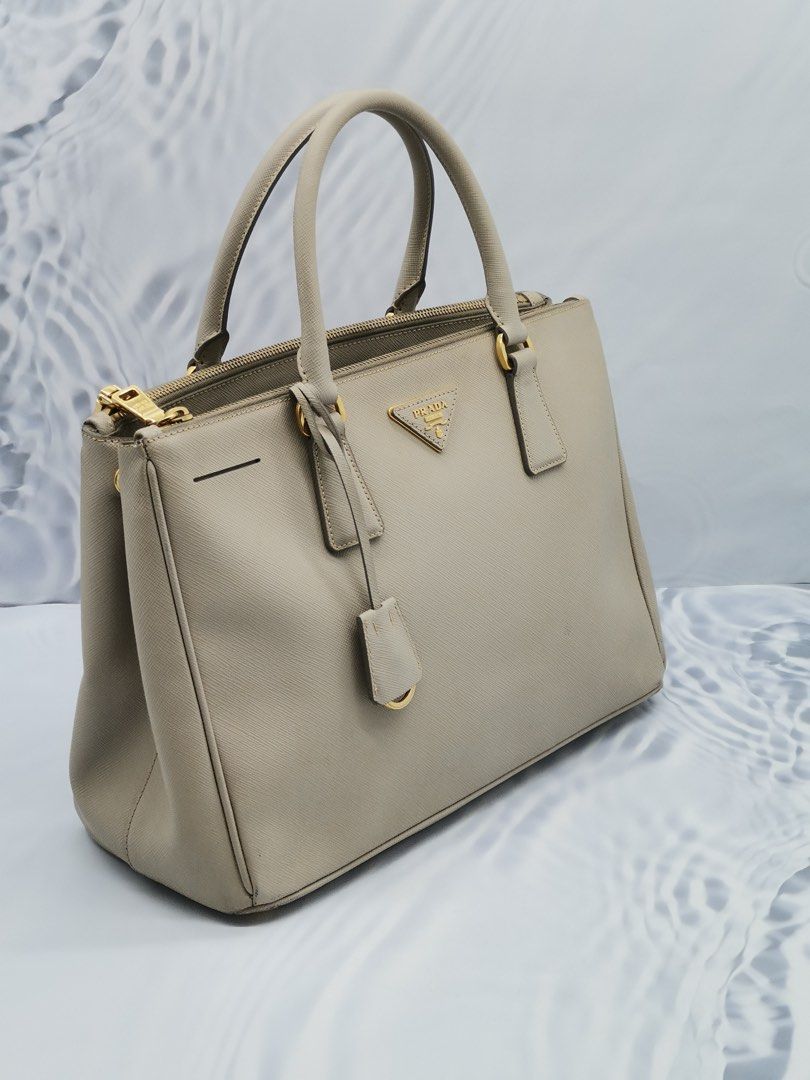 NEW YEAR SALE PRADA GALLERIA MEDIUM LIGHT GREY SAFFIANO LEATHER