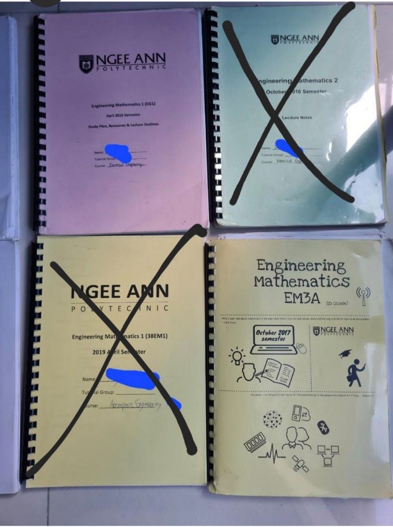 Ngee Ann Engineering Notes (Category: Assessment Books) located in Singapore. Submitted by ryan_l (Listing ID 1155835658, Image 2). Description: Heavily used books passed down from my seniors. Those books bought by me are in good condition. I didn't bother to check just want to clear it. Inside have notes, scribbles, and post-its. The books i bought are fairly clean cause i don't use much 1 book for $5 each. Some are common engineering topics, ot