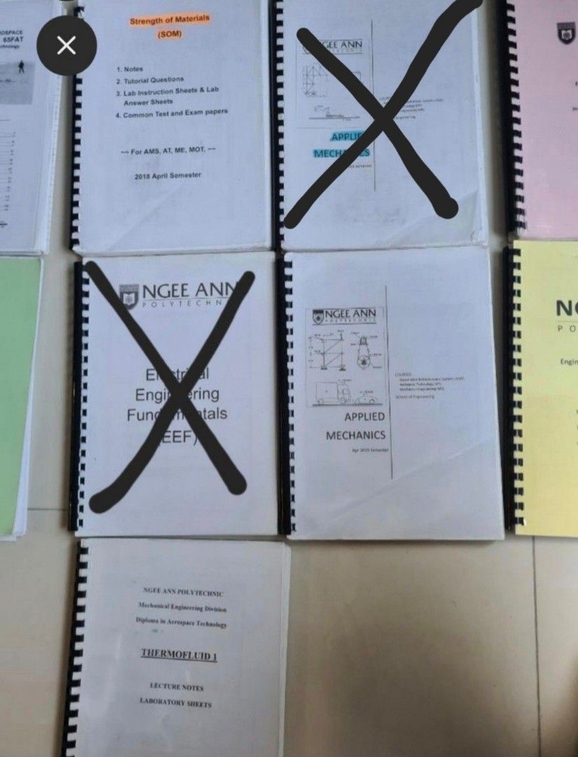 Ngee Ann Engineering Notes (Category: Assessment Books) located in Singapore. Submitted by ryan_l (Listing ID 1155835658, Image 3). Description: Heavily used books passed down from my seniors. Those books bought by me are in good condition. I didn't bother to check just want to clear it. Inside have notes, scribbles, and post-its. The books i bought are fairly clean cause i don't use much 1 book for $5 each. Some are common engineering topics, ot