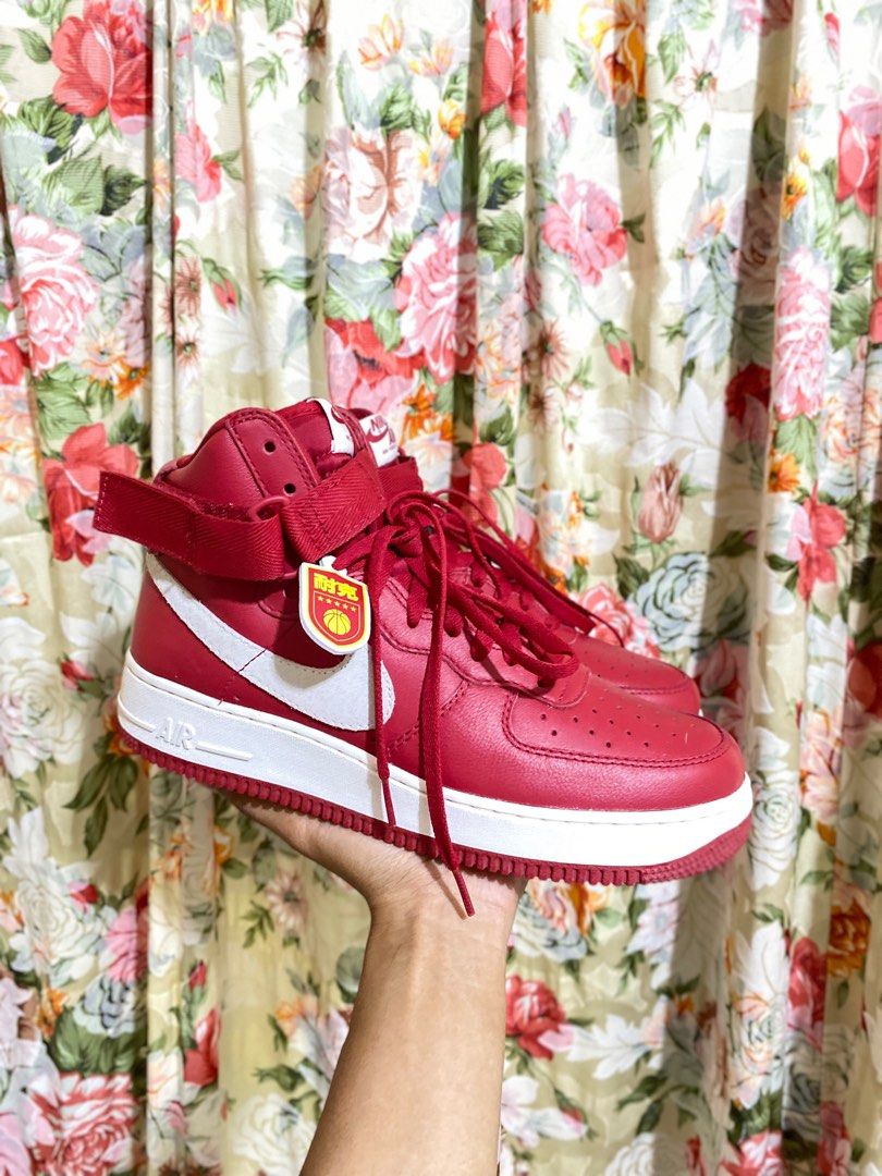 Nike Air Force One High Gym Red Nai Ke 743546 600 Fesyen Pria