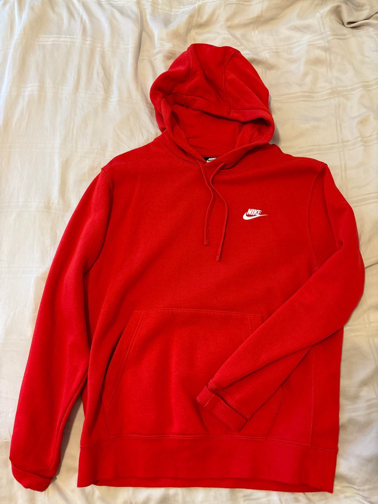 Red nike deals cotton hoodie