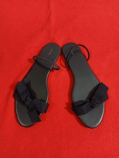Original the row flat bow leather sandals