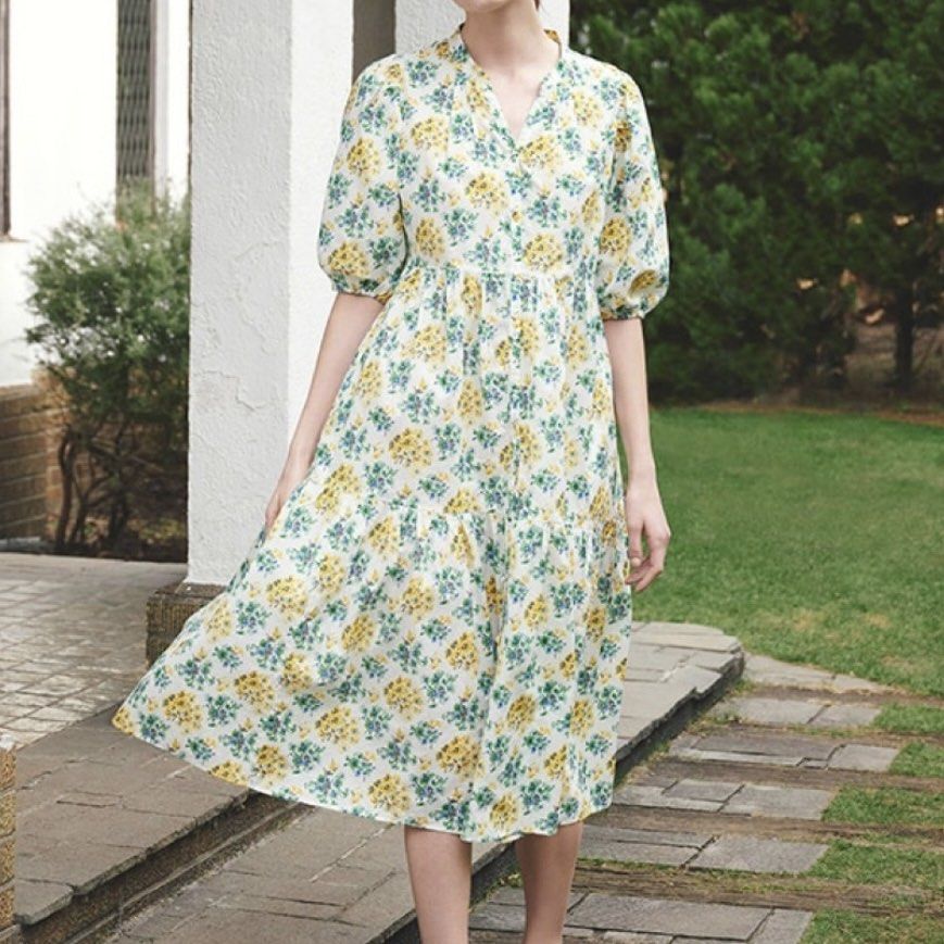 uniqlo green floral dress City Break Dresses | UNIQLO TODAY