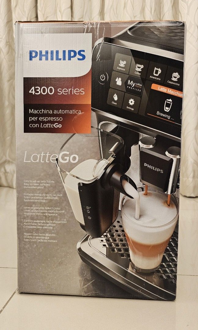 Philips 4300 series fully automatic espresso machine EP4346, TV & Home