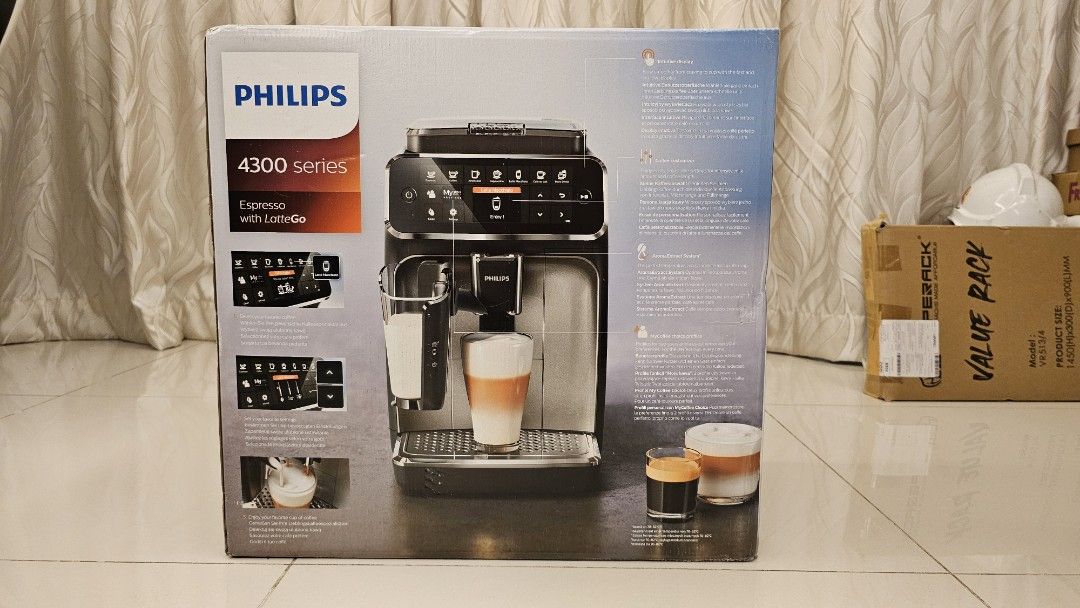 Philips 4300 series fully automatic espresso machine EP4346, TV & Home