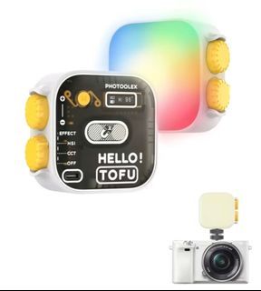 PHOTOOLEX TOFU Portable LED Camera Light Cellphone Selfie RGB Photography lighting 2500-9900K 2000mAh Pocket Light 360° Full Color