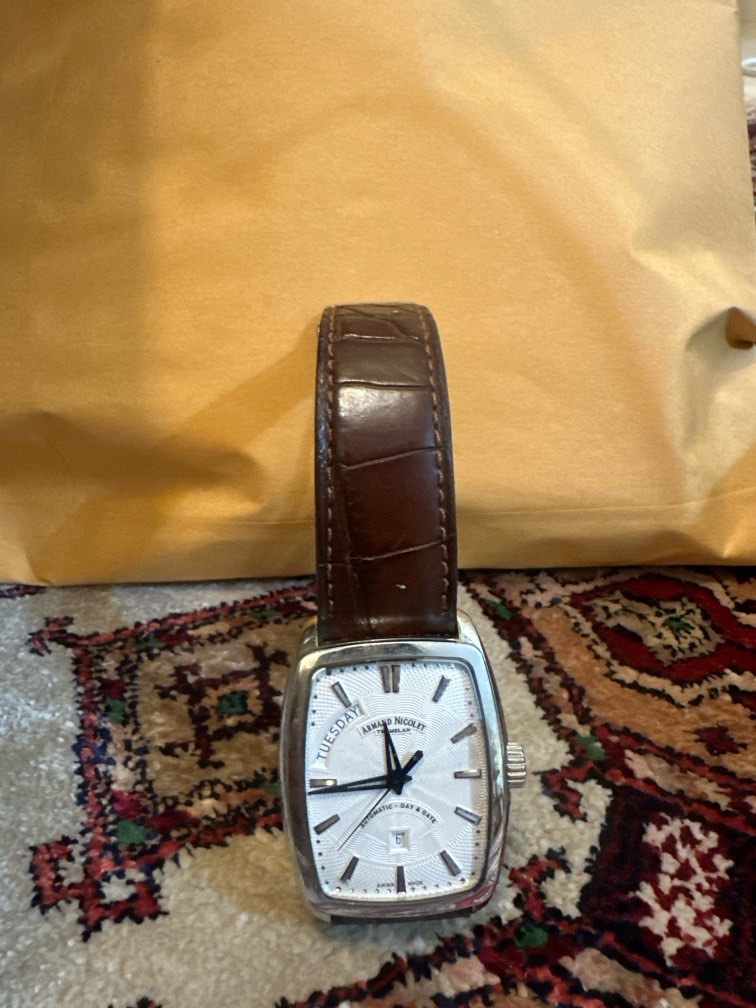 Pre loved Armand Nicolet TM7 automatic watch Men s Fashion