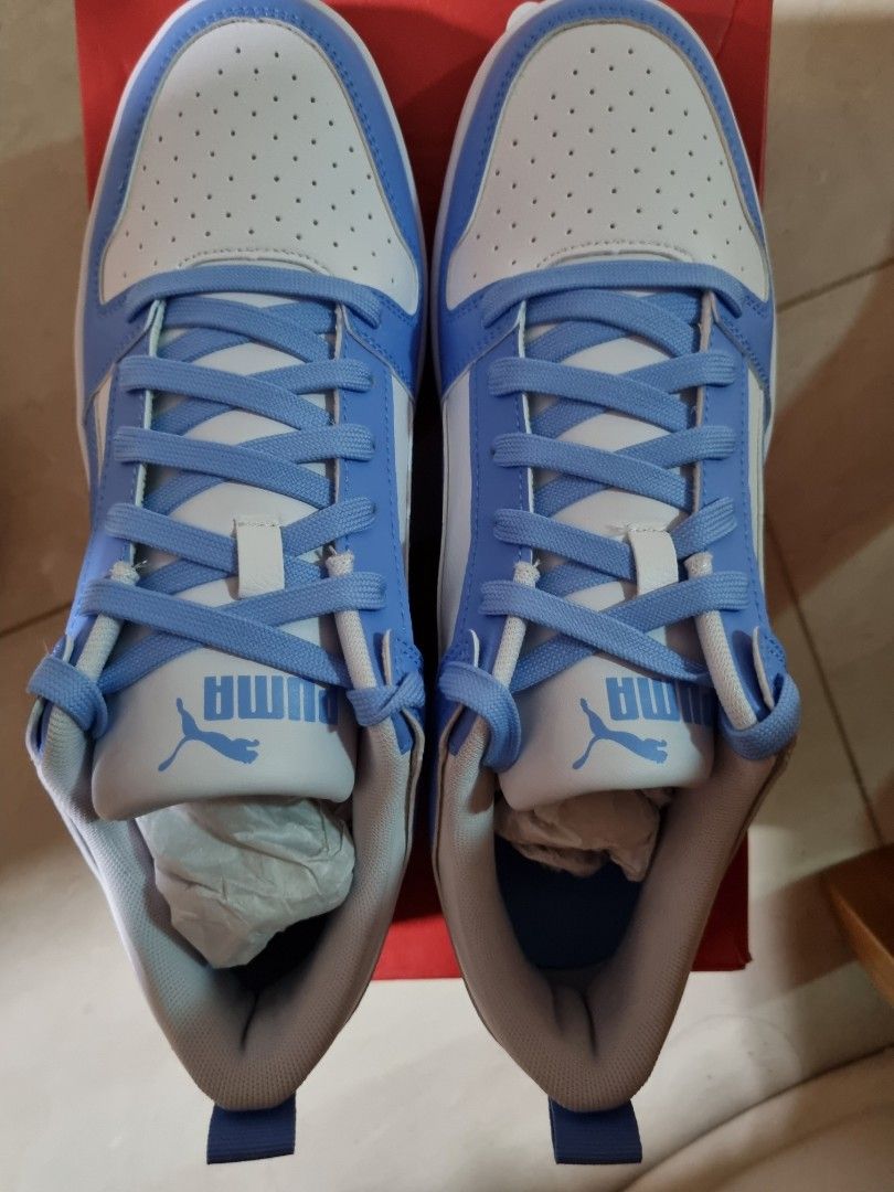 White blue puma shoes cheap