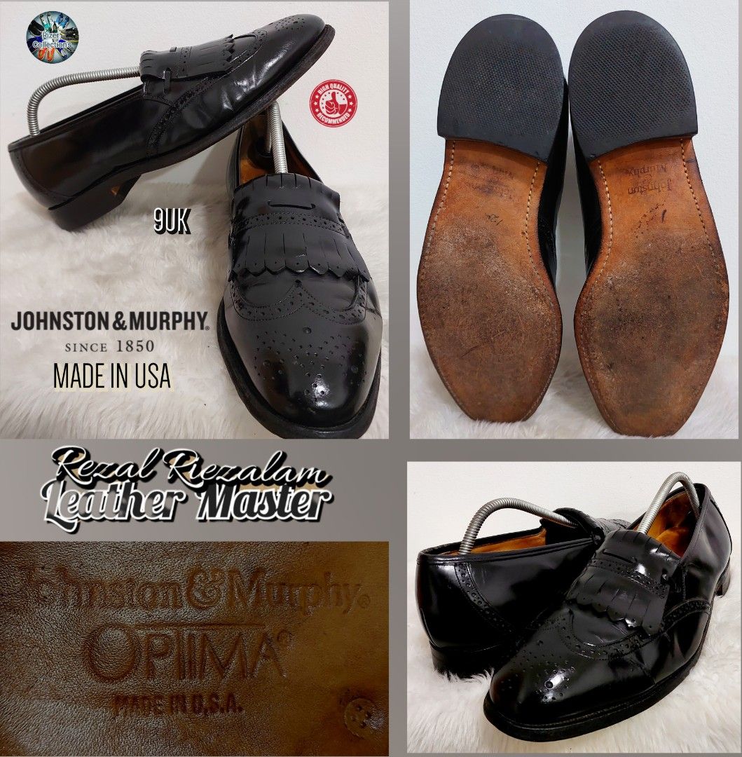 QuickCash JOHNSTON MURPHY OPTIMA BROGUE WINGTIP TASSEL SLIP ON 9UK MADE IN USA Men s Fashion Footwear Dress shoes on Carousell