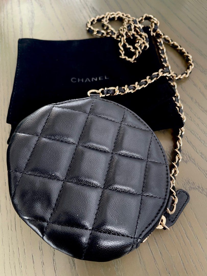 Chanel round classic clutch with chain store