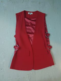 Red cheap sleeveless jacket