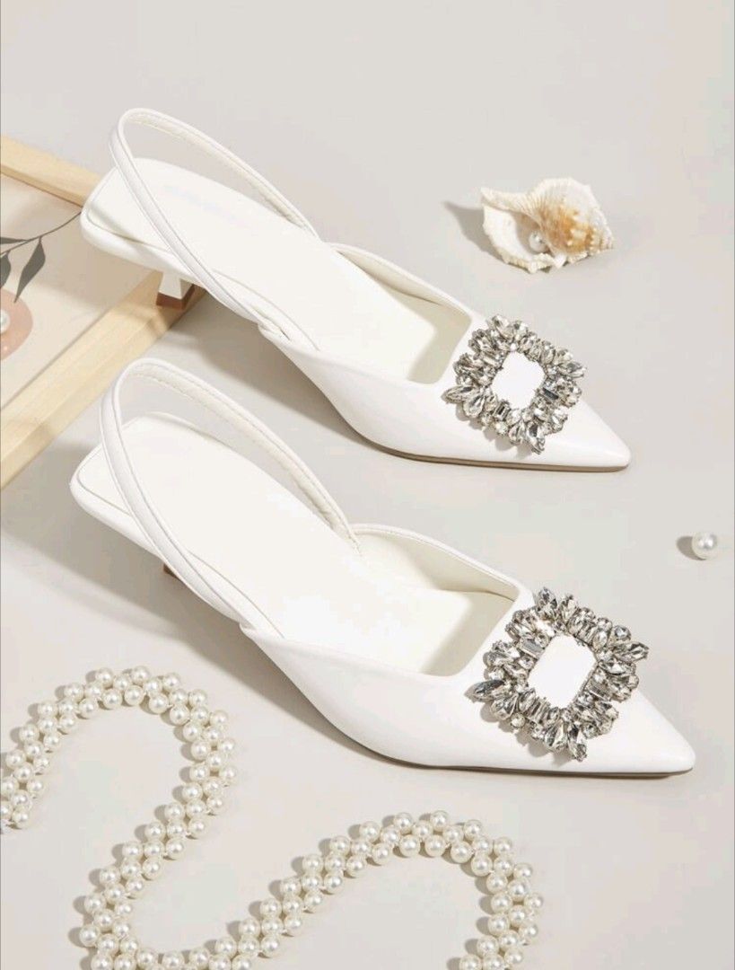 White best sale rhinestone shoes