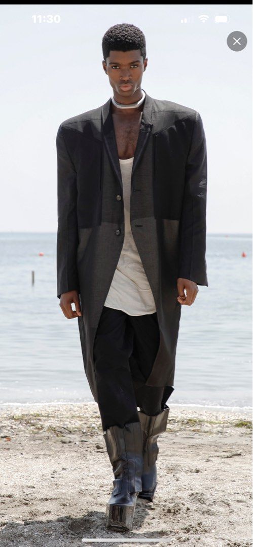 Rick Owens Gray Jumbo Tatlin Leather Jacket - ShopStyle