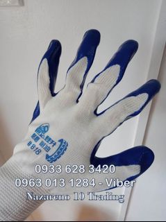 safety Gloves Blue Coated Gloves