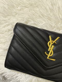 Ysl wallet on discount chain all black