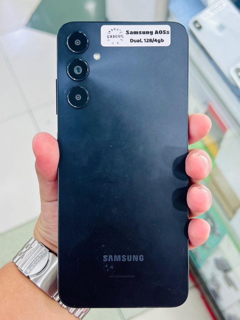 Samsung A05s 128gb Dualsim FU (Category: Samsung) located in San Juan City. Submitted by javedsgadgetshop (Listing ID 1284967917, Image 1). Description: OPEN FOR INSTALLMENT VIA CREDIT CARD/GGIVES & SWAP/TRADE-IN! WE BUY AND SELL ( ANYKINDS OF UNIT BINIBILI PO NAMIN)! PTPA : Padelete po f bawal Read ❗️Onhand ‼️ Samsung A05s •128gb •NTC Variant •Good batt health •Factory Unlock •95% Smoothness •No hidden issue | No Repaired •100% Authentic | Not R