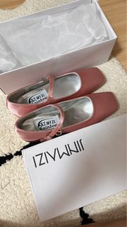 square toe pink mary jane low heels