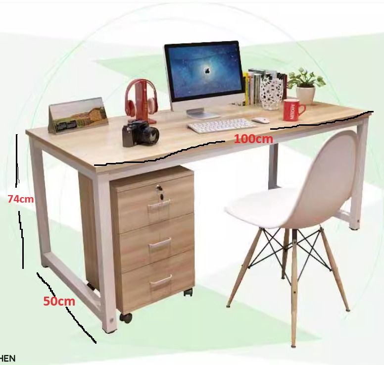 Study Table (Category: Tables & Sets) located in Singapore. Submitted by slevengoodkat (Listing ID 1284942695, Image 2). Description: # Brand new in box left 2 (color same as photo) #need to assemble yourself # 100cm length, 50cm depth, 74cm height #rounded corners #cash n carry #no exchange no return no refunds #price for each table.